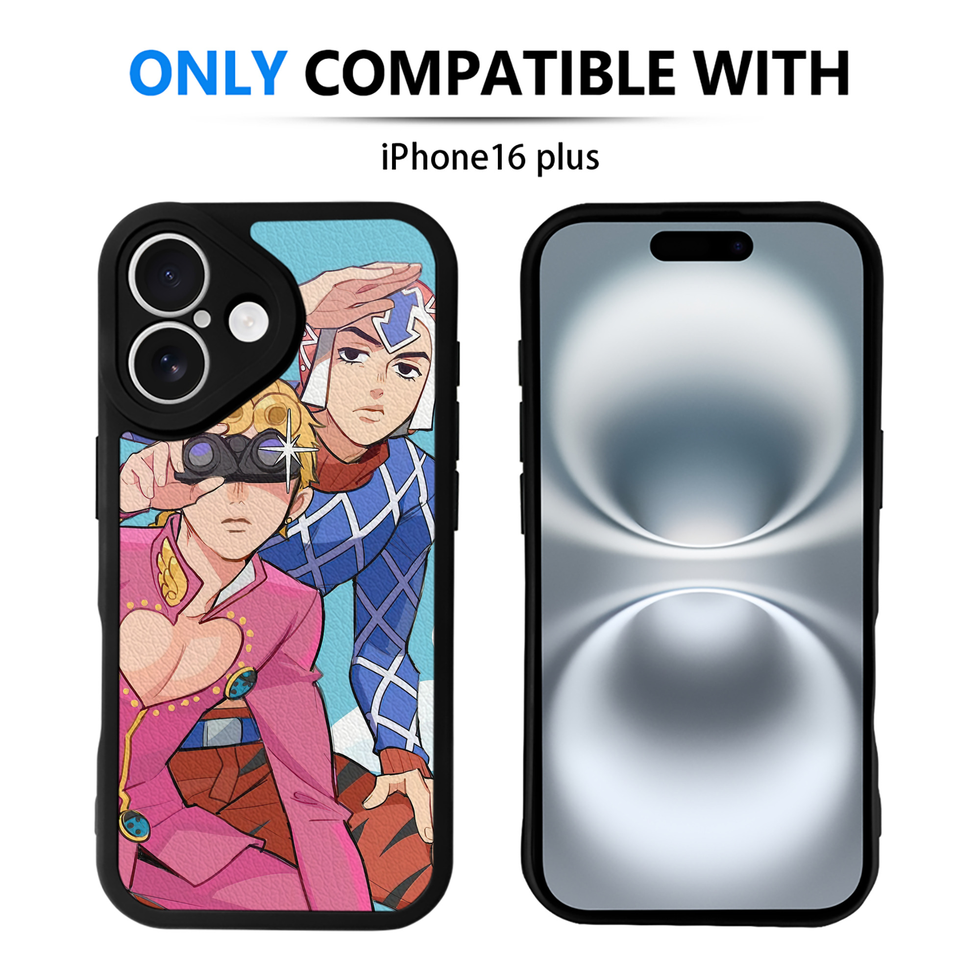 （画像用） ジョジョの奇妙な冒険 JoJo's Bizarre Adventure 【iPhone 16シリーズ対応】シリコンスマホケース（レザー調） 材質：シリコン